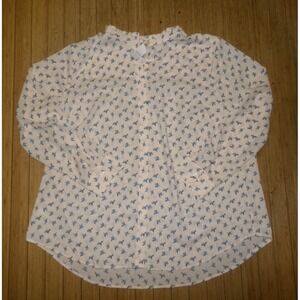 Loft‎ Women's Long Sleeve Blouse Pale Pink~Birds~ Size 18